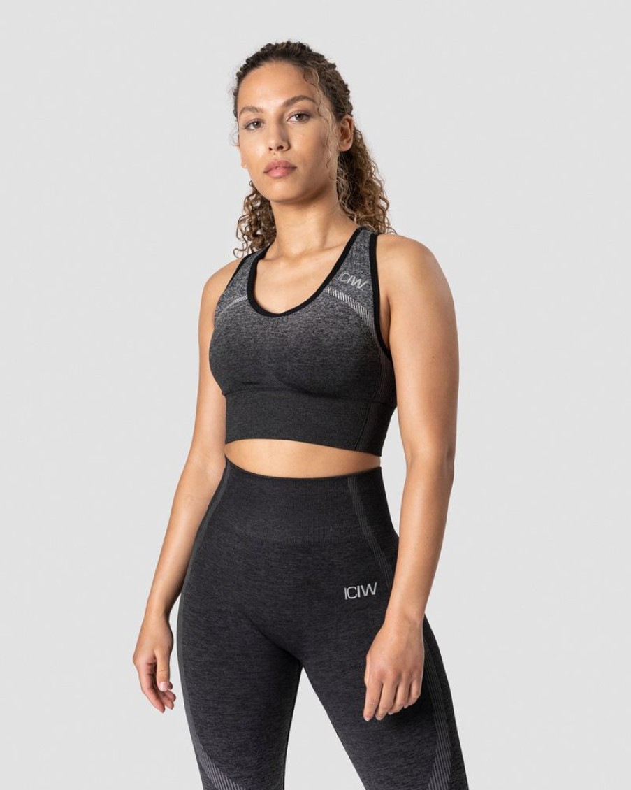 Damer ICIW Sports-Bh'Er | Ombre Seamless Sports Bra Graphite Melange