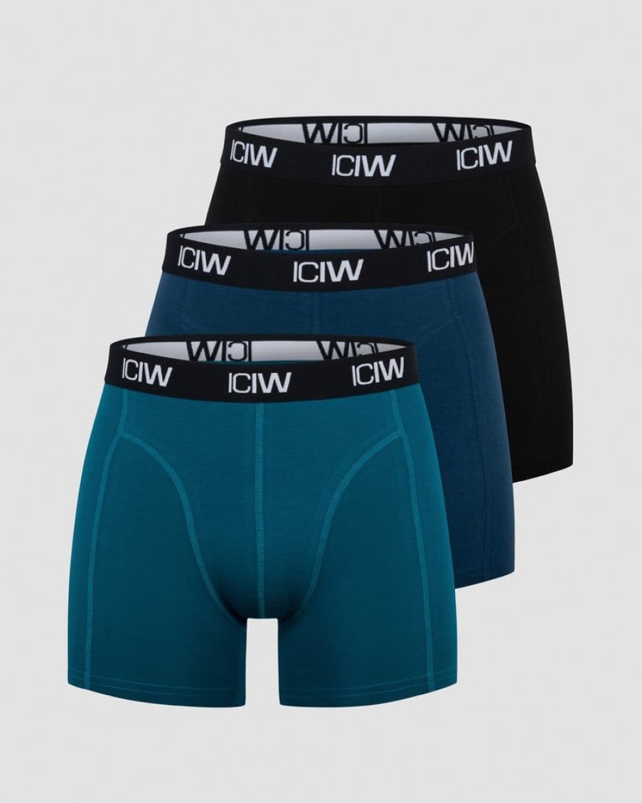 Herrer ICIW Undertoj | Boxer 3-Pack Black/Teal