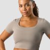 Damer ICIW T-Shirts | Nimble Soft Cropped T-Shirt Greige