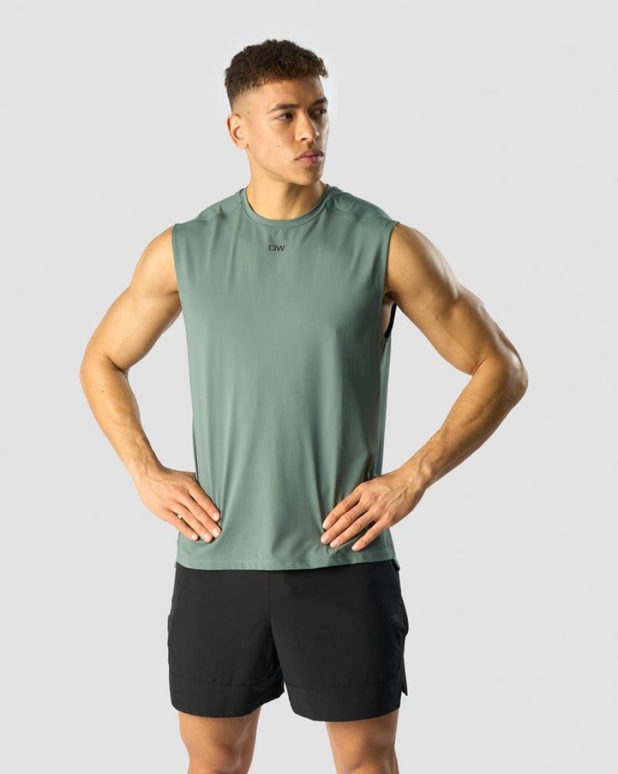 Herrer ICIW T-Shirts | Charge Sleeveless T-Shirt Men Sea Green