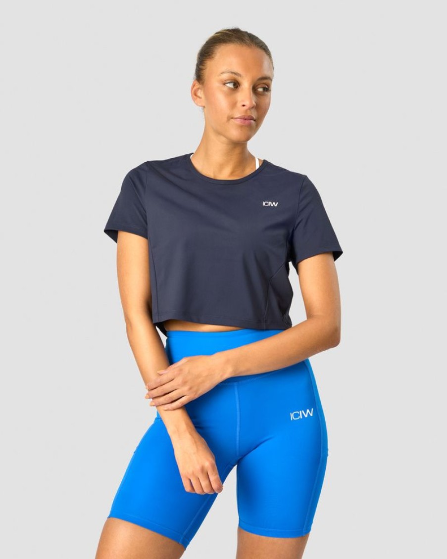 Damer ICIW T-Shirts | Training Cropped T-Shirt Navy