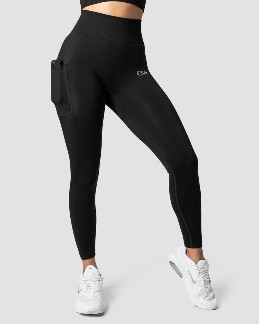 Damer ICIW Tights & Leggings | Define Seamless Pocket Tights Black