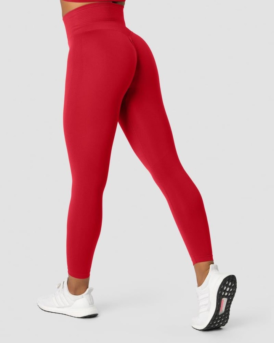 Damer ICIW Tights & Leggings | Define Seamless Scrunch Tights Red