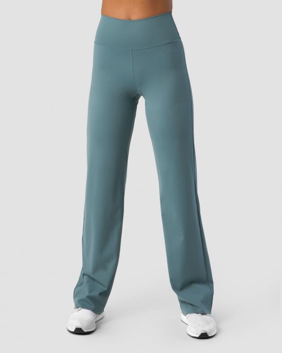 Damer ICIW Joggingbukser | Nimble Straight Leg Pants Steel Blue