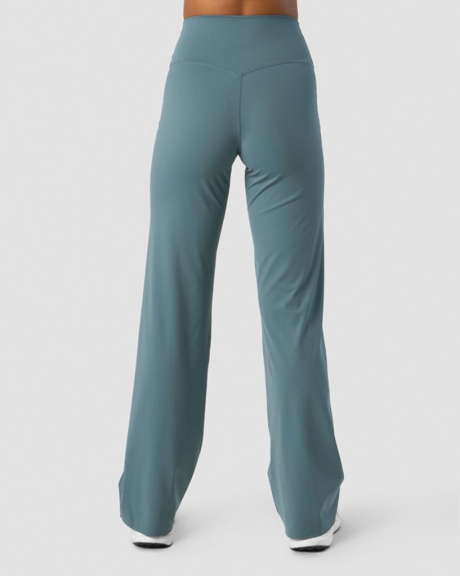 Damer ICIW Joggingbukser | Nimble Straight Leg Pants Steel Blue