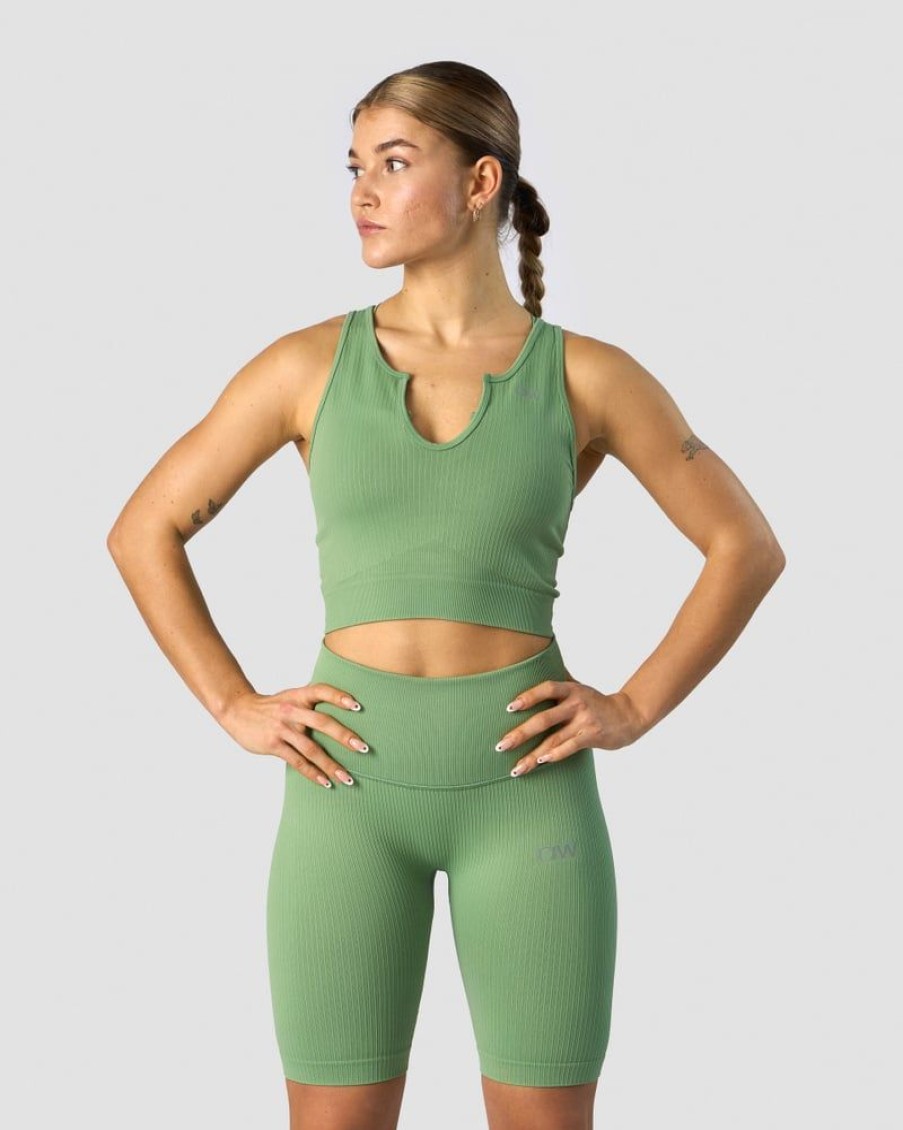 Damer ICIW Seamless Traeningstoj | Ribbed Define Seamless Tank Top Light Green