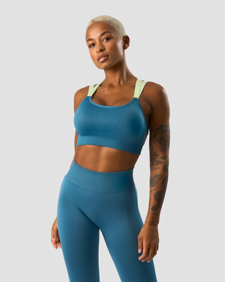 Damer ICIW Sports-Bh'Er | Deluxe Seamless Adjustable Sports Bra Teal