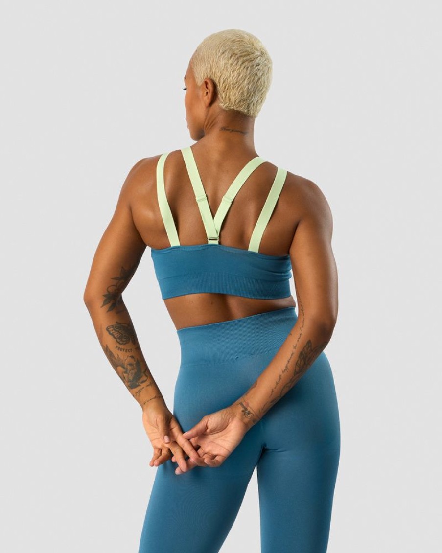 Damer ICIW Sports-Bh'Er | Deluxe Seamless Adjustable Sports Bra Teal