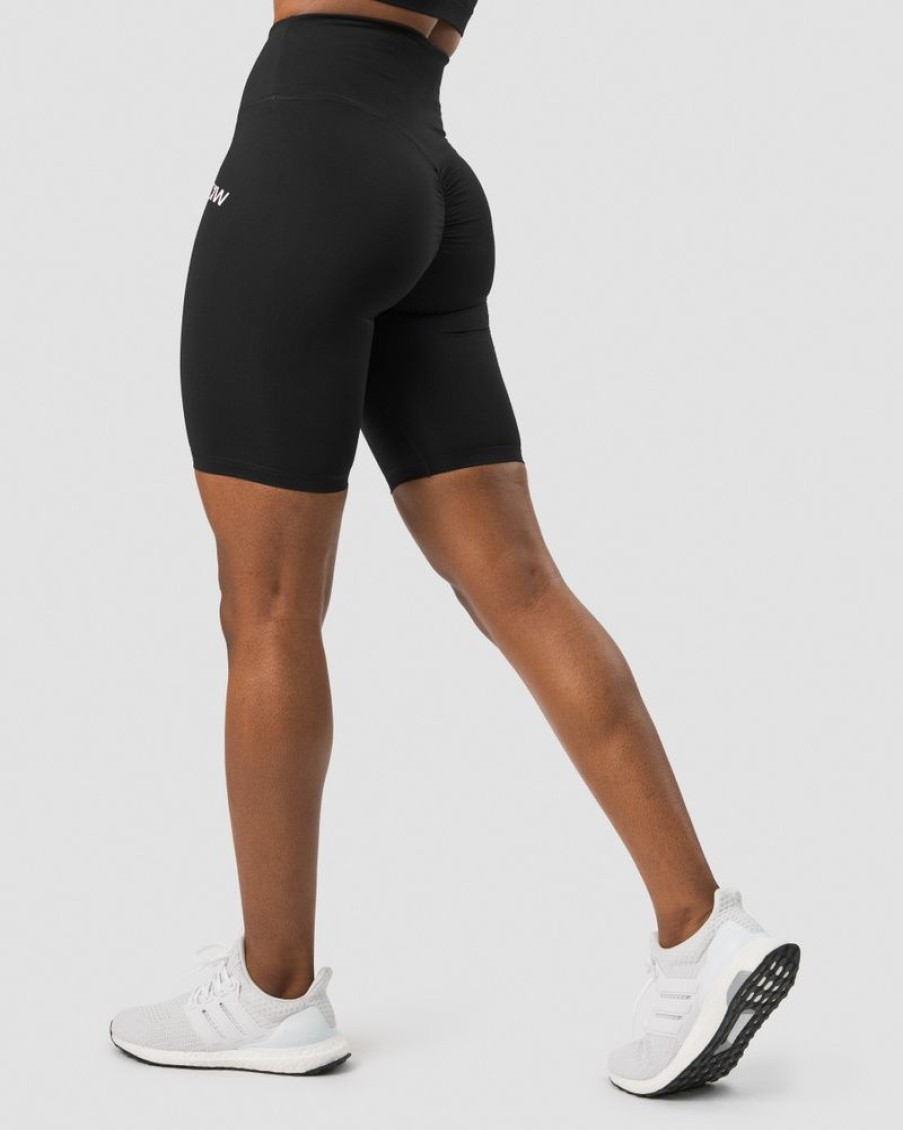 Damer ICIW Shorts | Scrunch V-Shape Biker Shorts Black Wmn