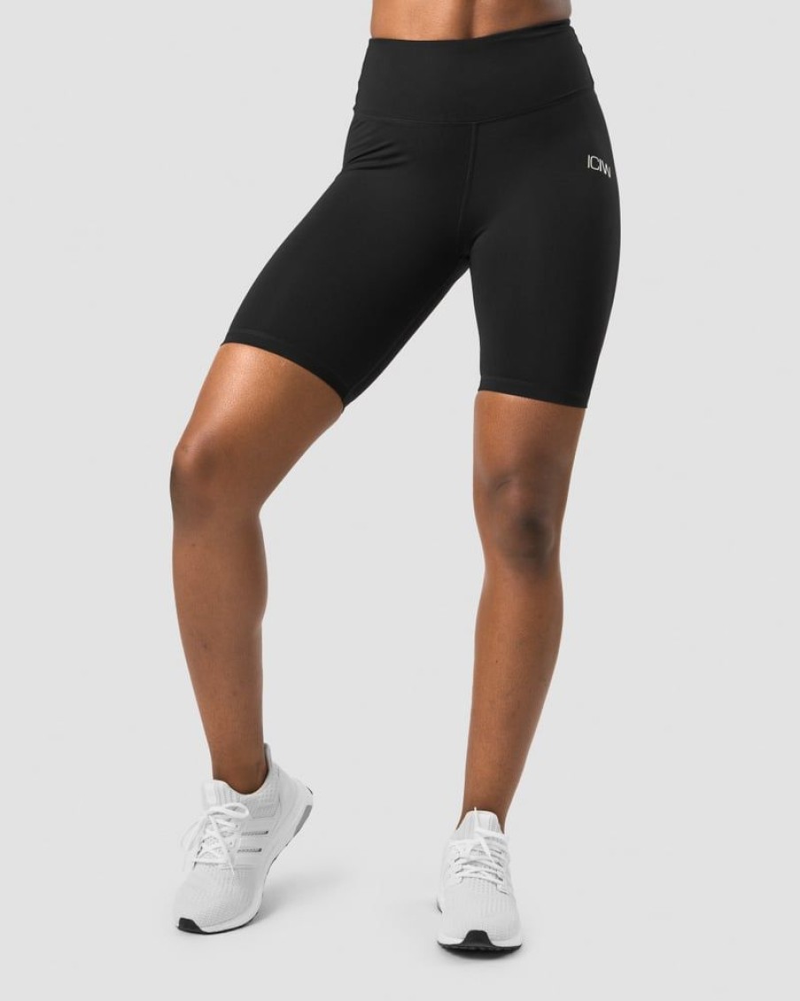 Damer ICIW Shorts | Scrunch V-Shape Biker Shorts Black Wmn