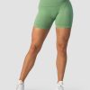 Damer ICIW Seamless Traeningstoj | Ribbed Define Seamless Pocket Shorts Light Green