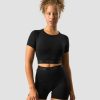 Damer ICIW Seamless Traeningstoj | Define Seamless Logo T-Shirt Crop Top Black