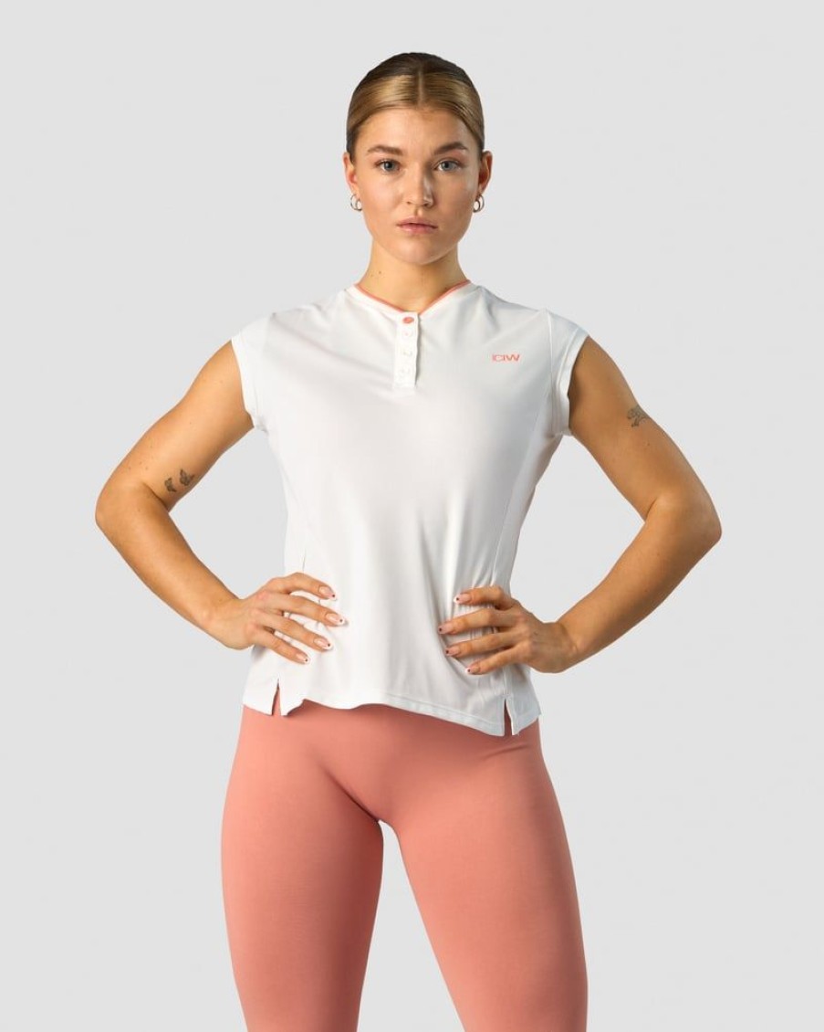 Damer ICIW T-Shirts | Training Pique Polo White/Coral Wmn