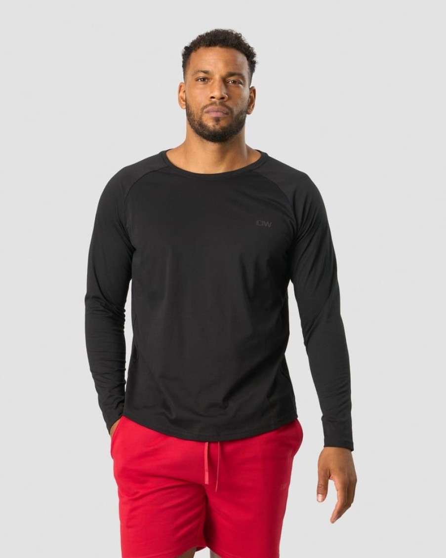 Herrer ICIW Langaermede Trojer | Training Club Raglan Long Sleeve Black