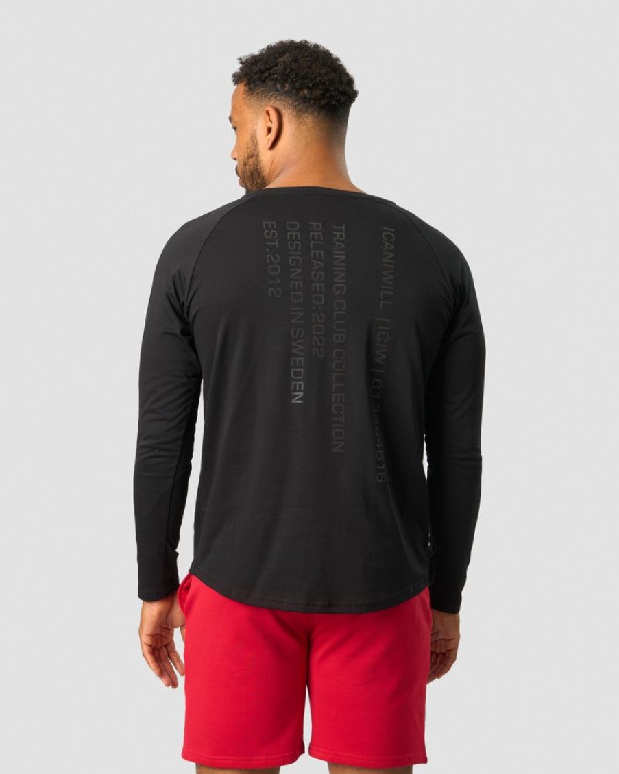 Herrer ICIW Langaermede Trojer | Training Club Raglan Long Sleeve Black