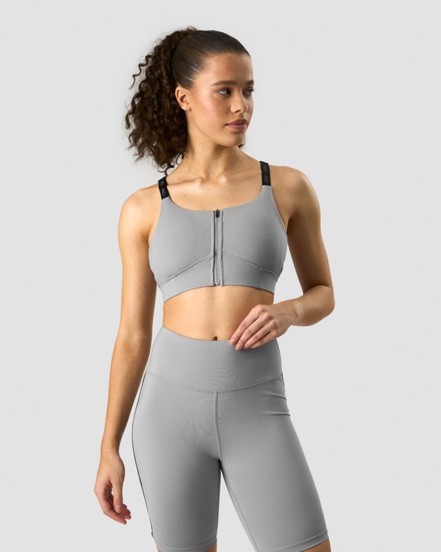 Damer ICIW Sports-Bh'Er | Ultimate Training Zipper Sports Bra Grey