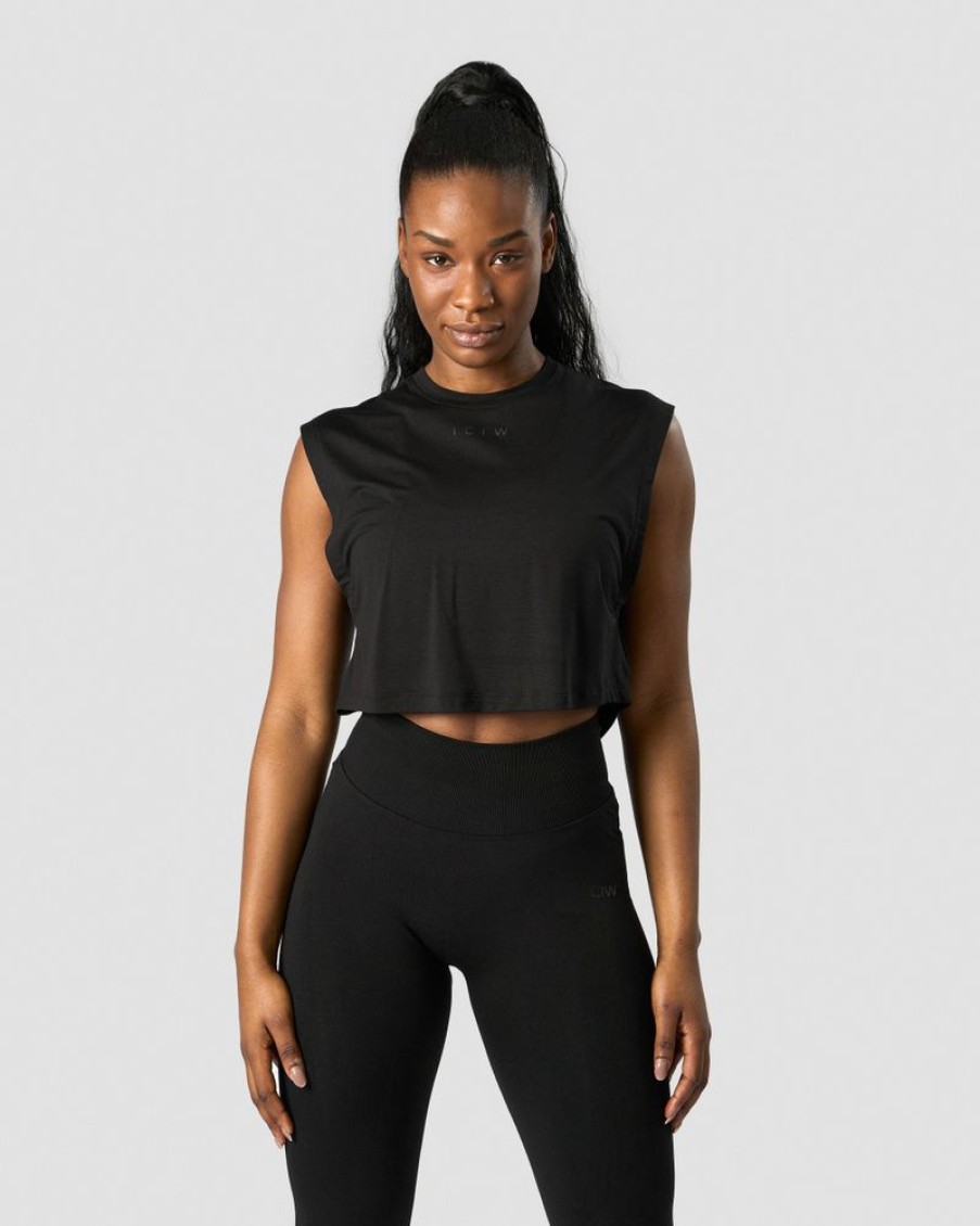 Damer ICIW Tanktops | Rush Cropped Tank Top Black