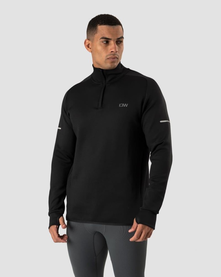 Herrer ICIW Langaermede Trojer | Mercury 1/4 Zip Crewneck Black