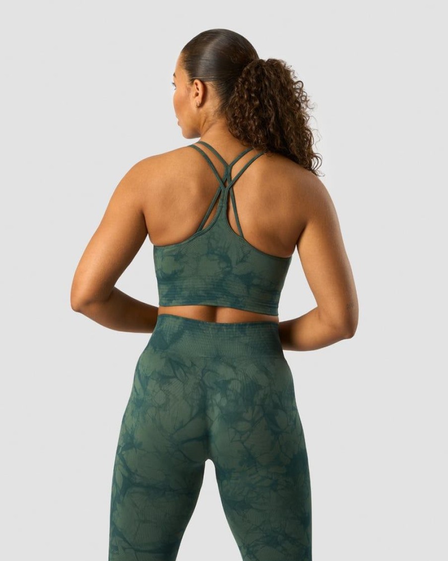 Damer ICIW Sports-Bh'Er | Define Seamless Tie Dye Sports Bra Dark Green