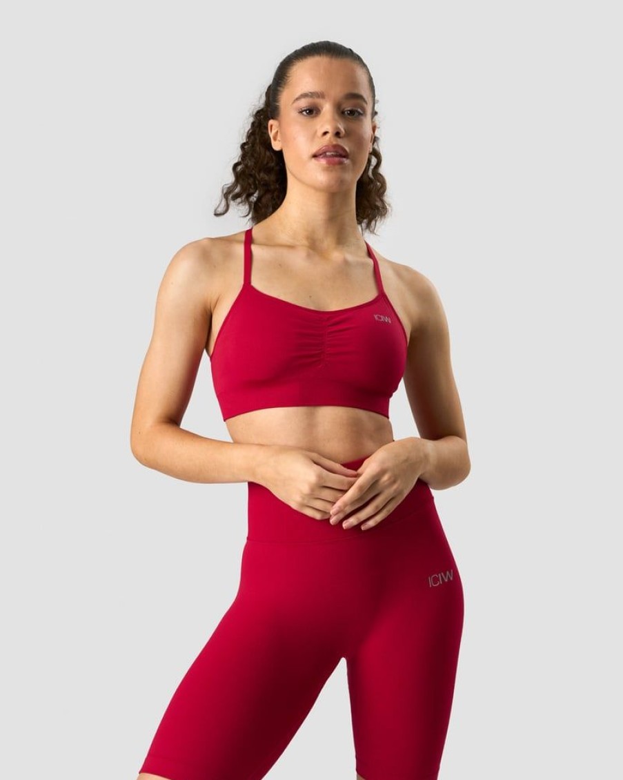 Damer ICIW Sports-Bh'Er | Scrunch Seamless Sports Bra Deep Red