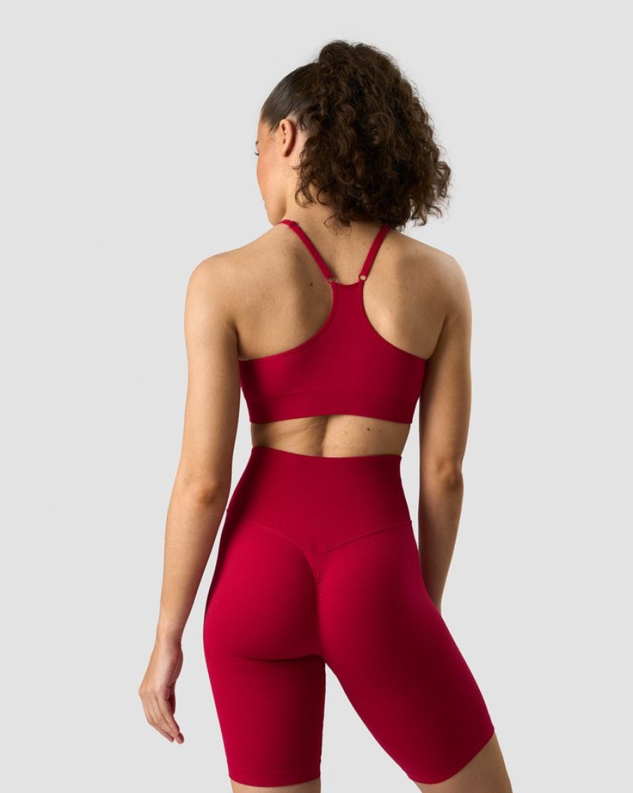 Damer ICIW Sports-Bh'Er | Scrunch Seamless Sports Bra Deep Red