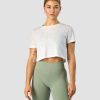 Damer ICIW T-Shirts | Premium Crop Top White Wmn