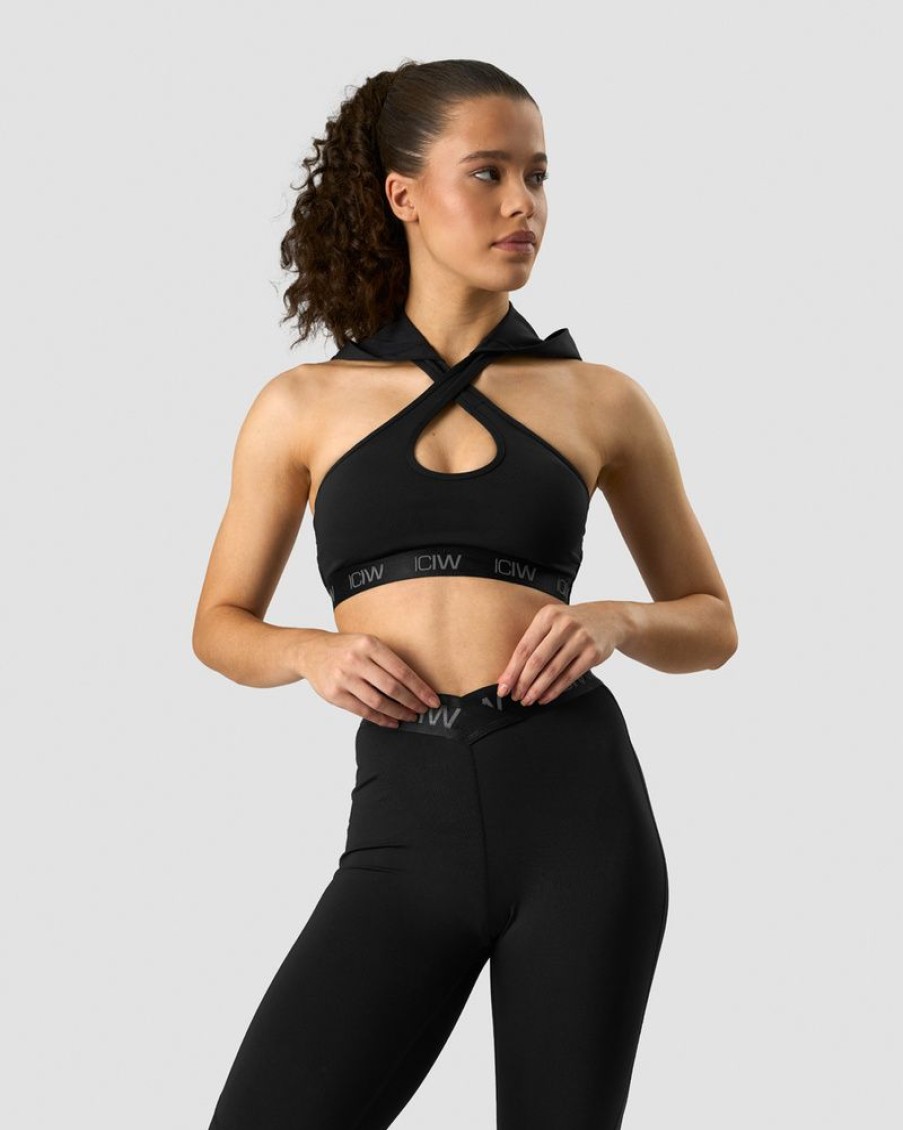 Damer ICIW Sports-Bh'Er | Ultimate Training Hoodie Sports Bra Black