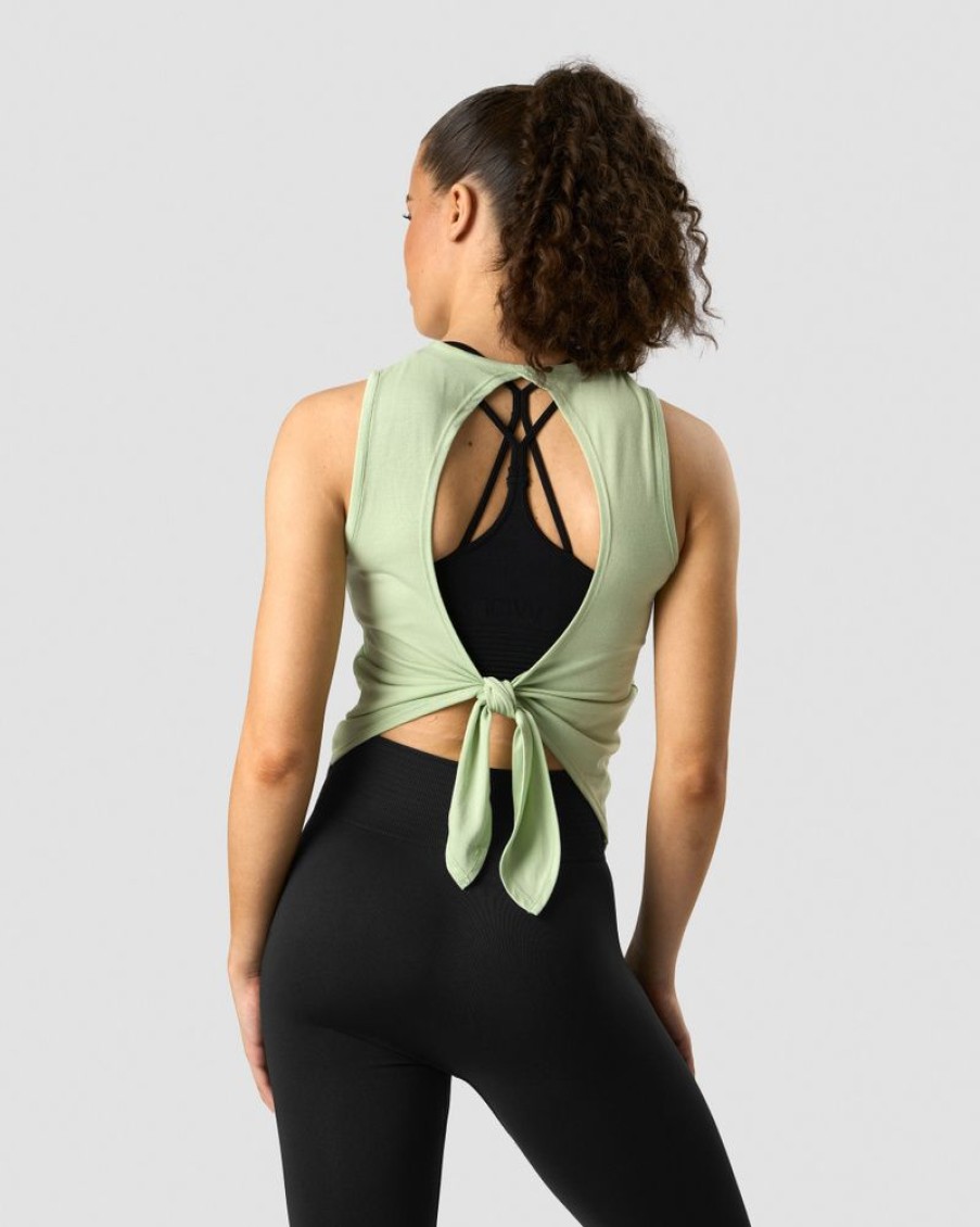 Damer ICIW Tanktops | Empowering Open Back Tank Spring Green