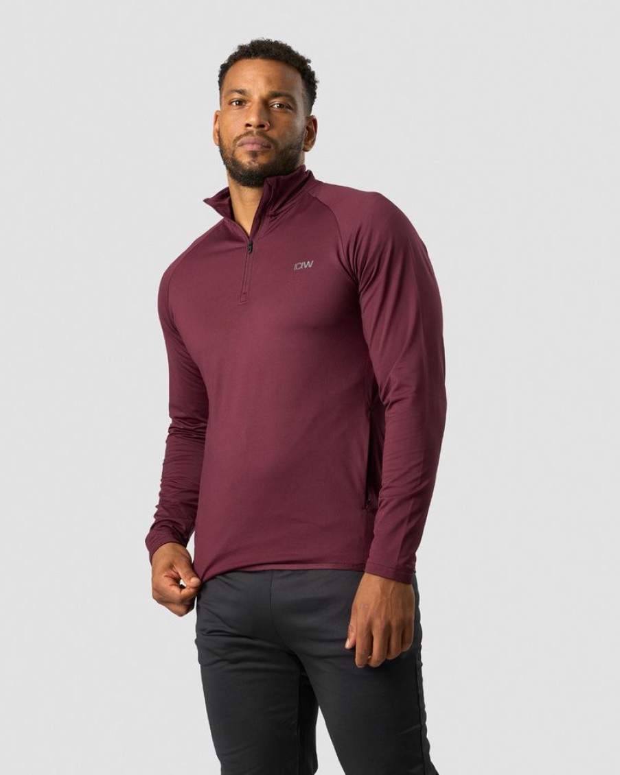 Herrer ICIW Langaermede Trojer | Ultimate Training 1/4 Zip Burgundy