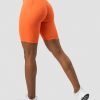 Damer ICIW Shorts | Scrunch V-Shape Biker Shorts Orange