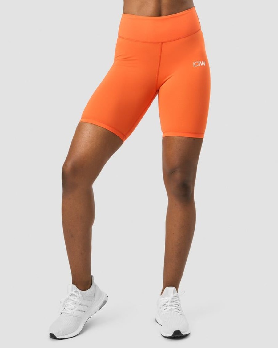 Damer ICIW Shorts | Scrunch V-Shape Biker Shorts Orange