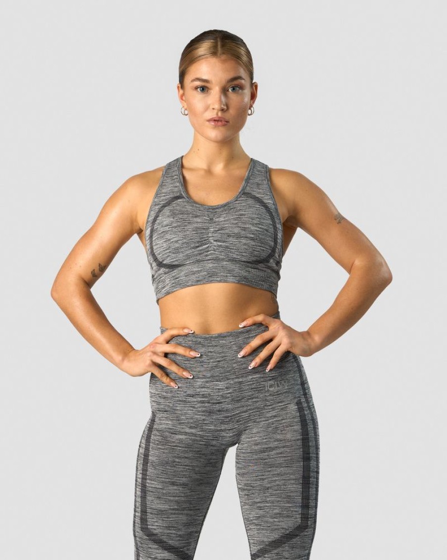 Damer ICIW Sports-Bh'Er | Rush Seamless Sports Bra Grey Melange