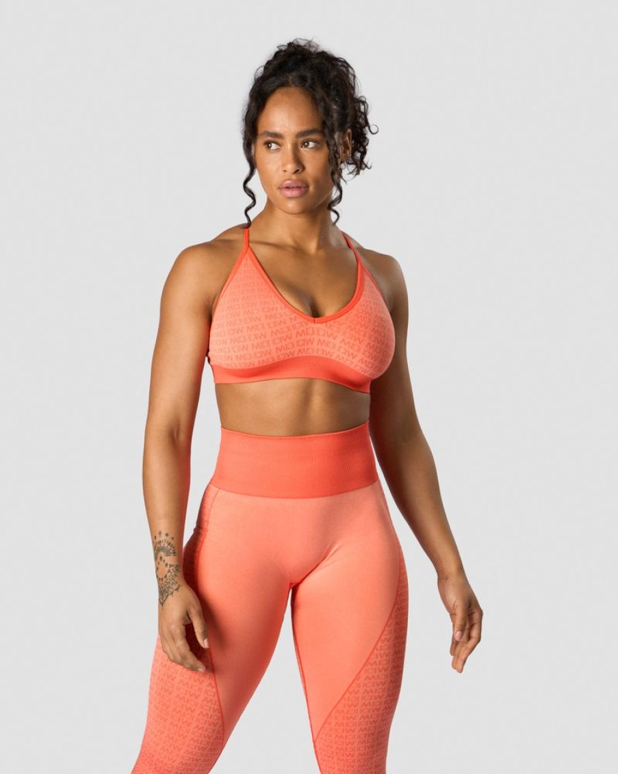 Damer ICIW Sports-Bh'Er | Signature Seamless Sports Bra Peach