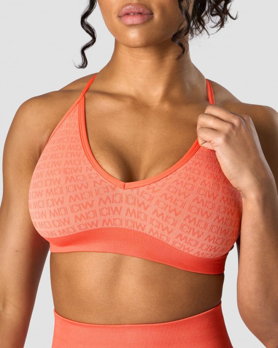 Damer ICIW Sports-Bh'Er | Signature Seamless Sports Bra Peach