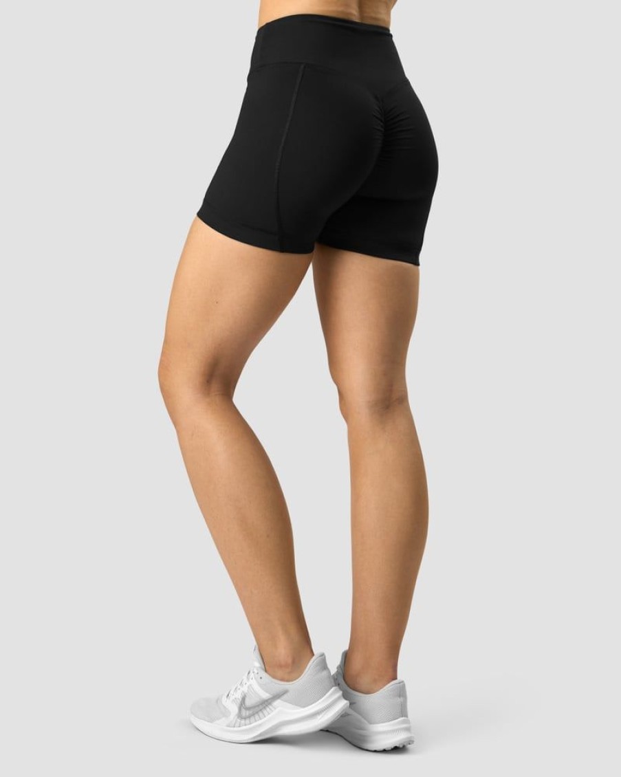 Damer ICIW Shorts | Scrunch V-Shape Tight Shorts Black