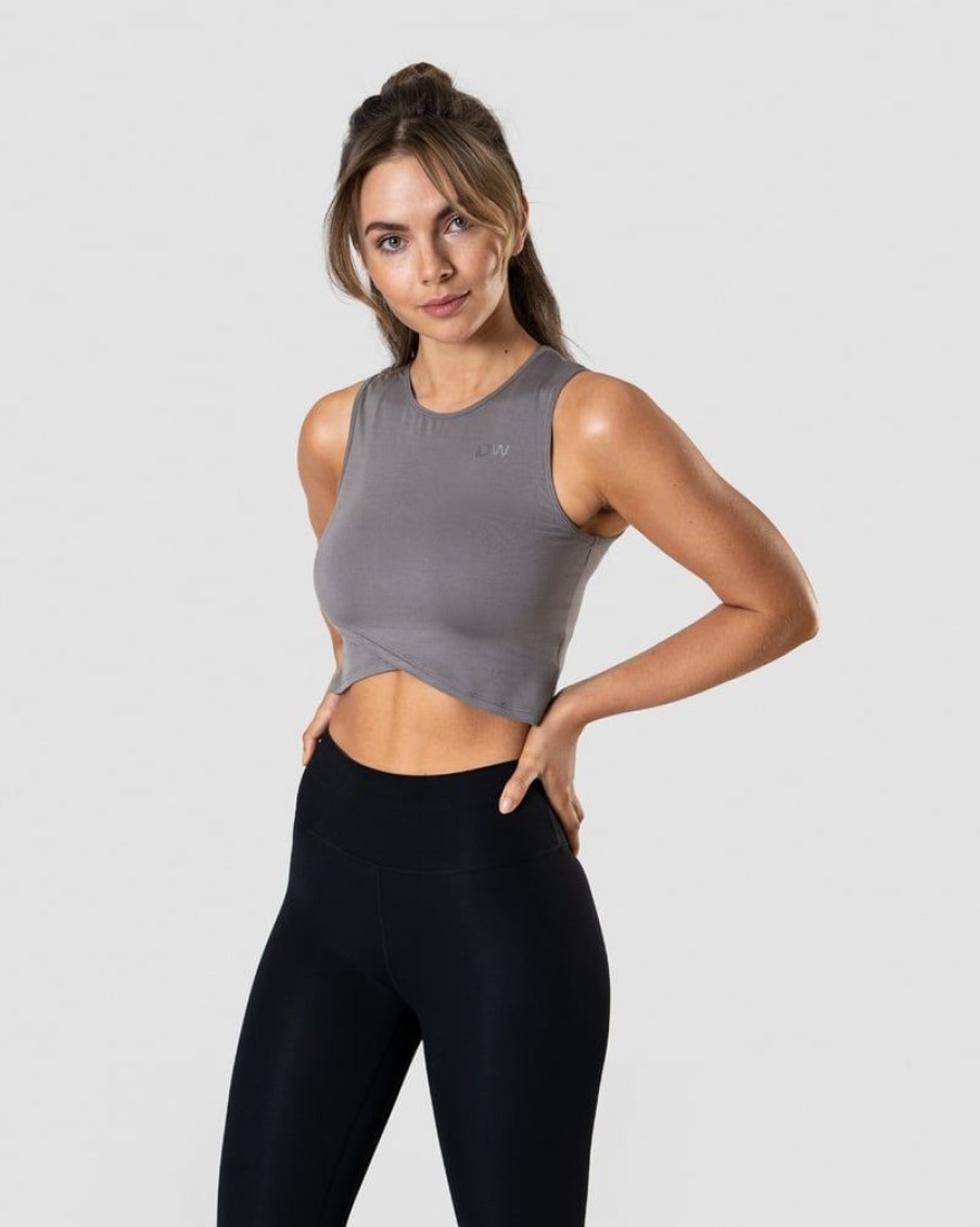 Damer ICIW Tanktops | Nimble Crop Top Grey Wmn