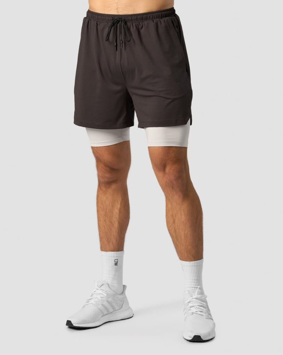 Herrer ICIW Shorts | Stride 2-In-1 Shorts Men Charcoal