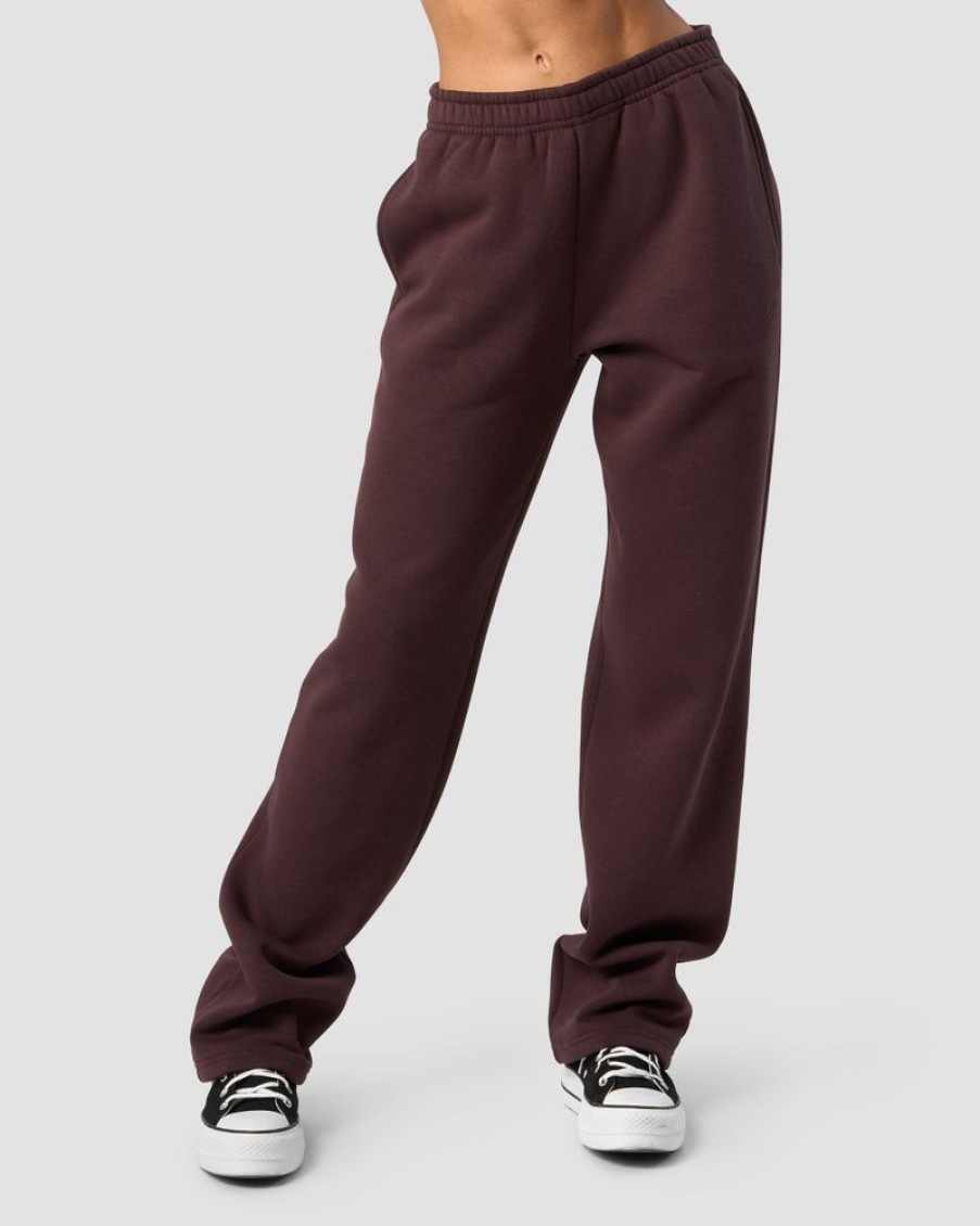 Damer ICIW Joggingbukser | Everyday Straight Leg Sweatpants Burgundy