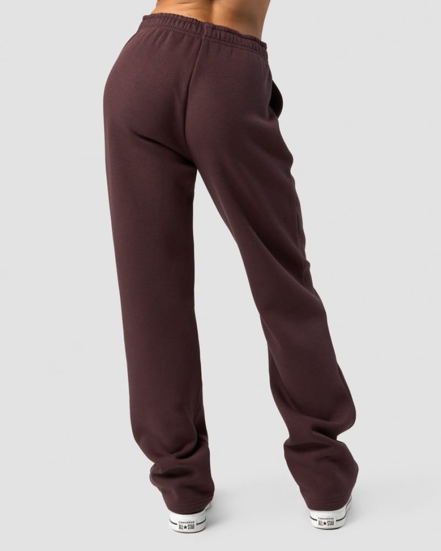 Damer ICIW Joggingbukser | Everyday Straight Leg Sweatpants Burgundy