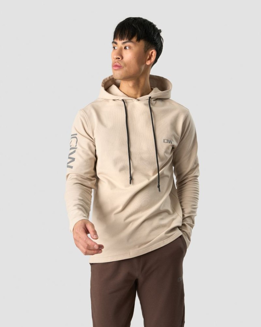 Herrer ICIW Langaermede Trojer  Stride Hoodie Men Beige : Garmentjo