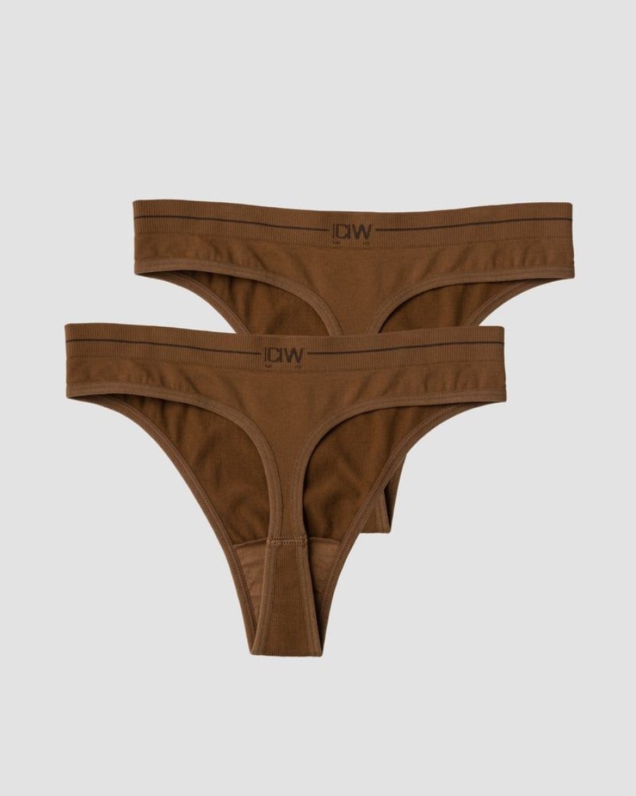 Damer ICIW Seamless Traeningstoj | Everyday Seamless Thong 2-Pack Cinnamon