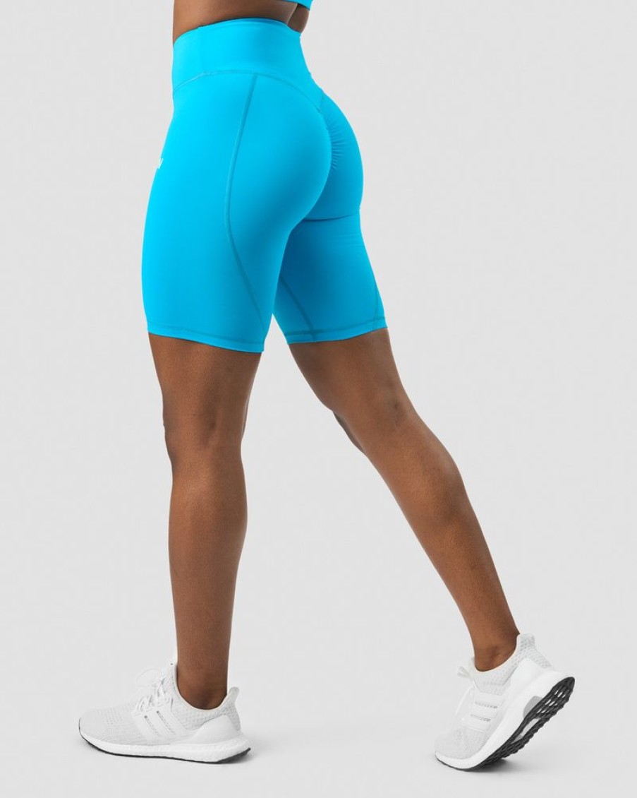 Damer ICIW Shorts | Scrunch V-Shape Biker Shorts Blue