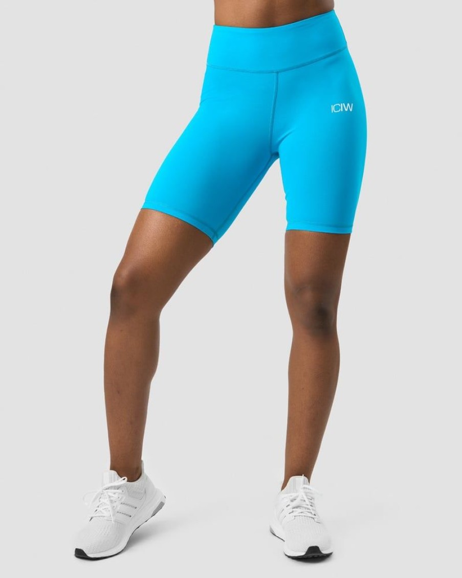 Damer ICIW Shorts | Scrunch V-Shape Biker Shorts Blue