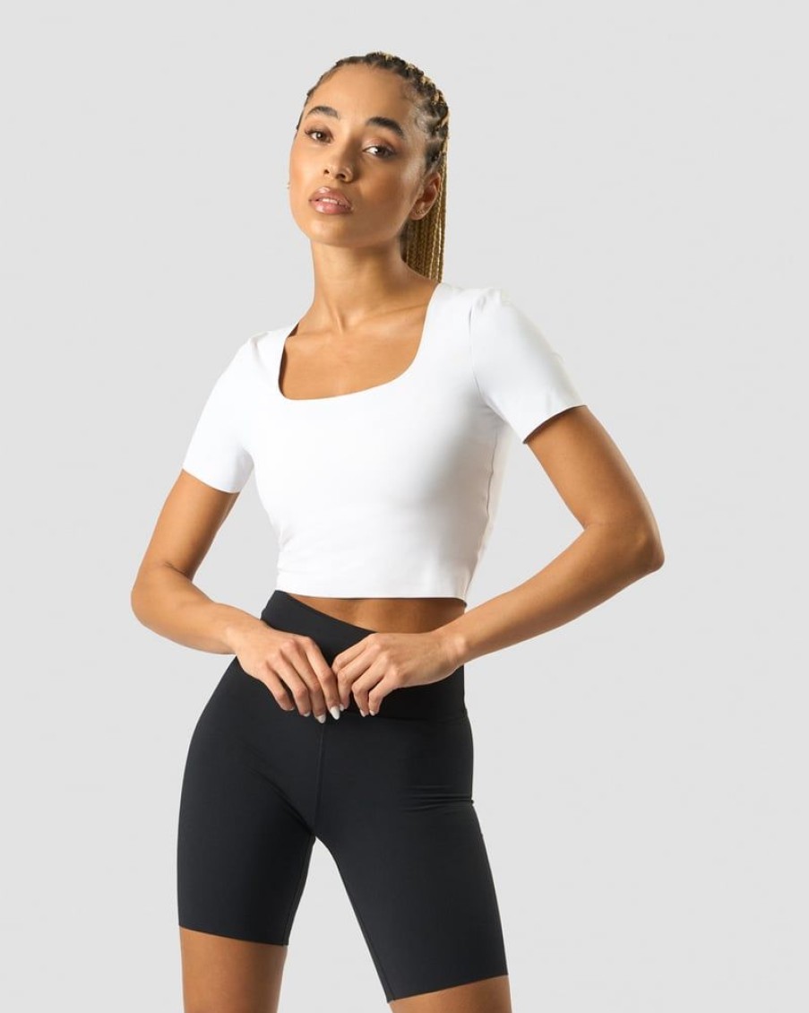 Damer ICIW T-Shirts | Nimble Soft Cropped T-Shirt White