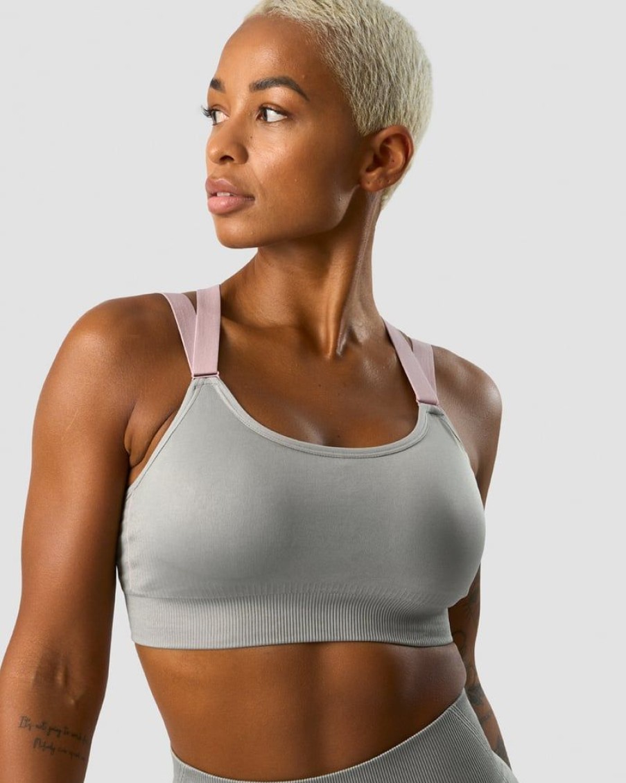 Damer ICIW Sports-Bh'Er | Deluxe Seamless Adjustable Sports Bra Grey