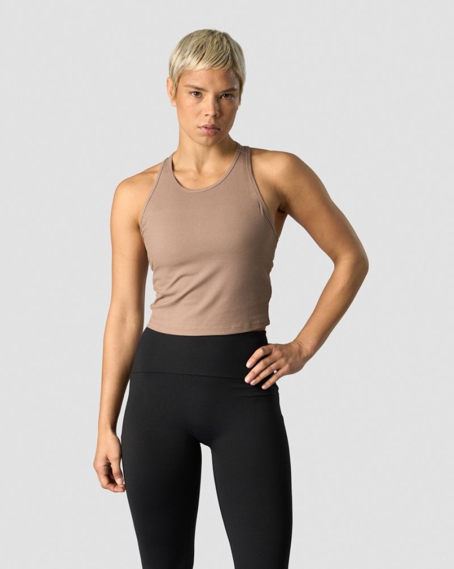 Damer ICIW Tanktops | Nimble Cropped Tank Top Autumn Brown