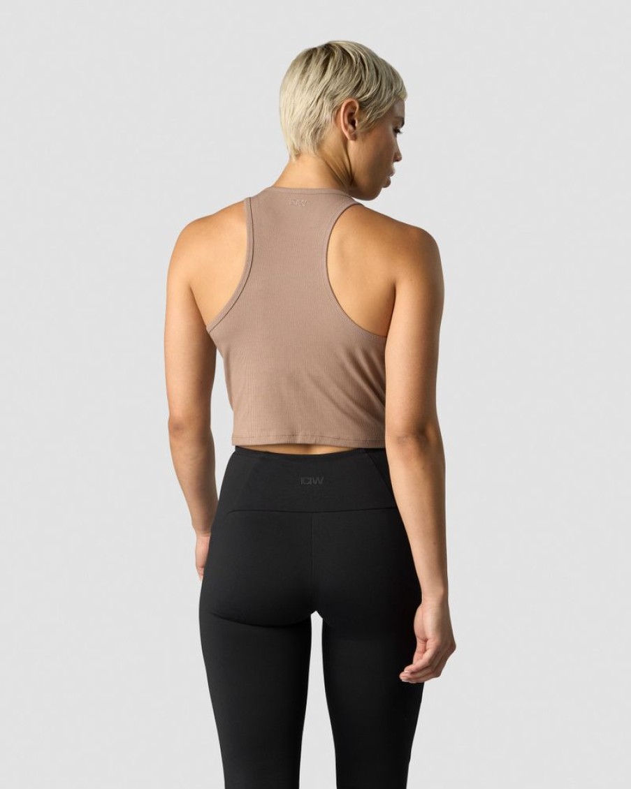 Damer ICIW Tanktops | Nimble Cropped Tank Top Autumn Brown