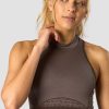 Damer ICIW Seamless Traeningstoj | Signature Seamless Cropped Tank Top Dark Brown