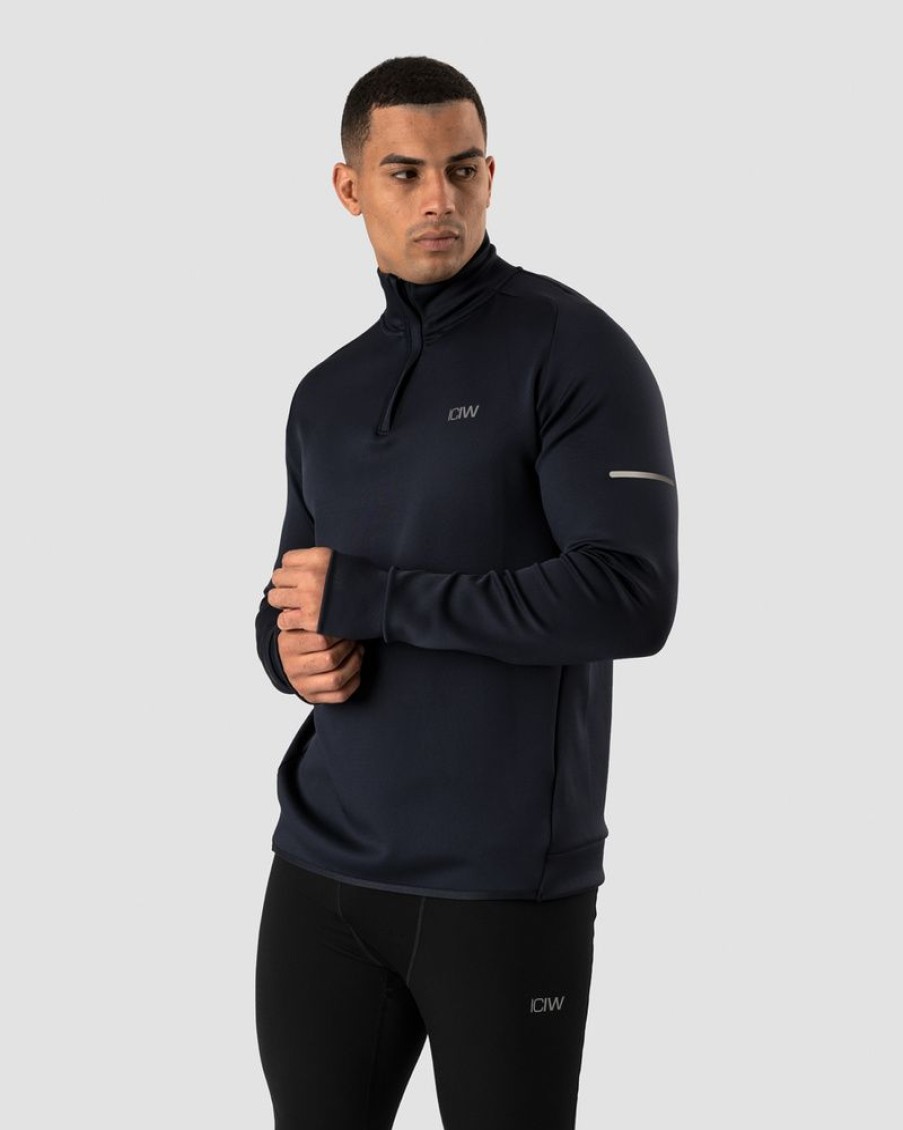 Herrer ICIW Langaermede Trojer | Mercury 1/4 Zip Crewneck Navy