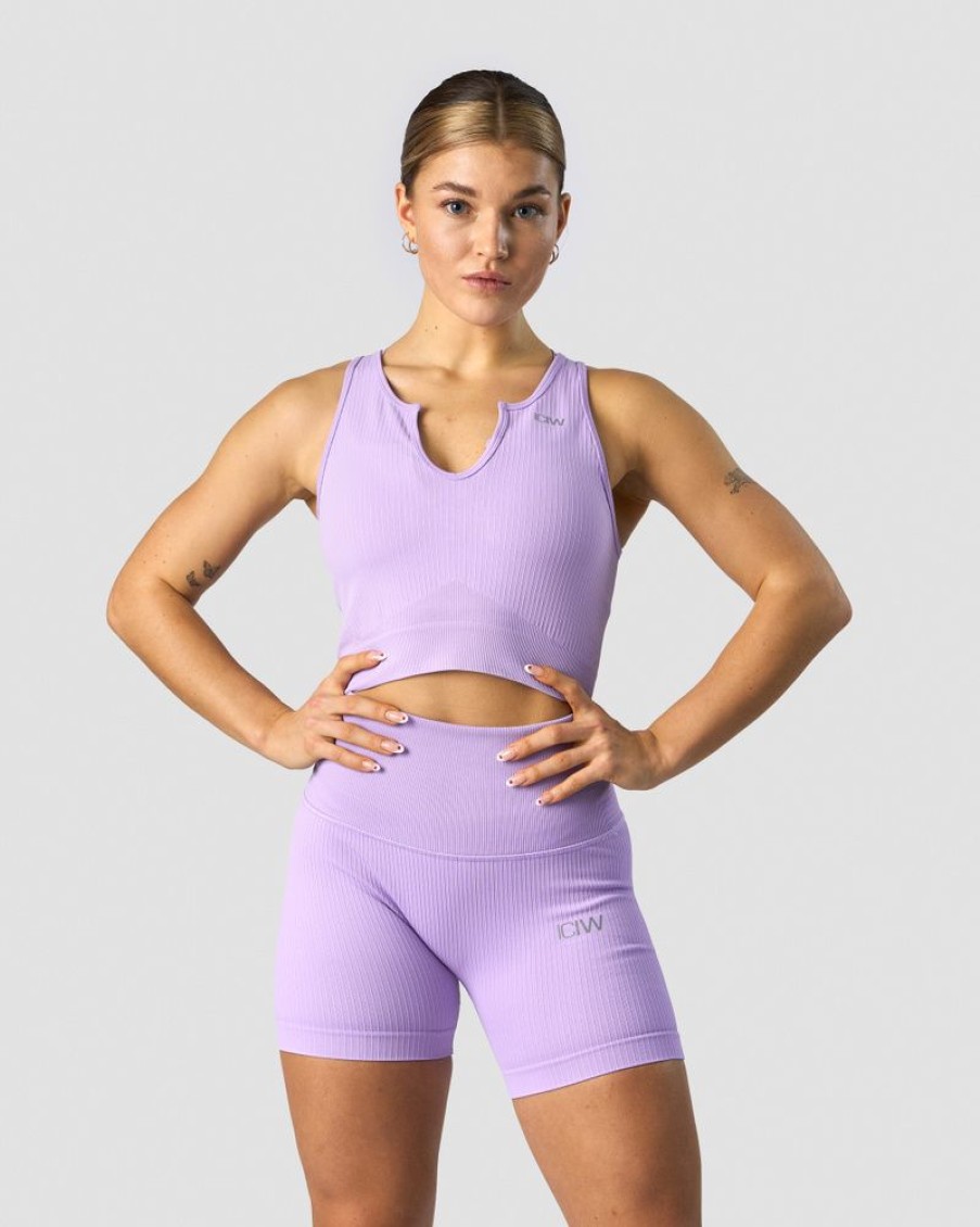 Damer ICIW Seamless Traeningstoj | Ribbed Define Seamless Tank Top Lavender